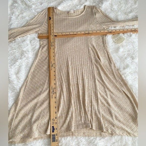 Altar'd State NWT ribbed knit dress stretch A-line heather tan women’s size S - Picture 9 of 12